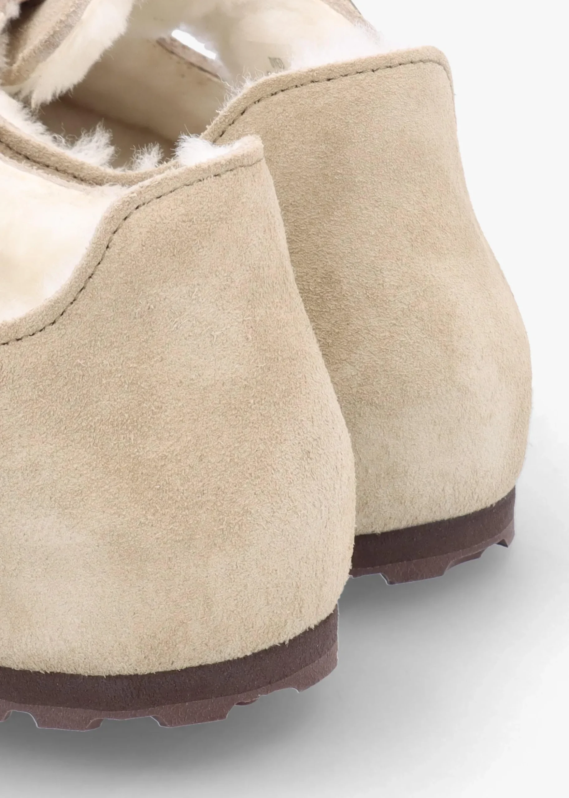 Women’s London Shearling Taupe Suede Clog Shoes
