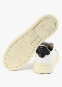 Women's Medalist Low White & Black Leather Trainers