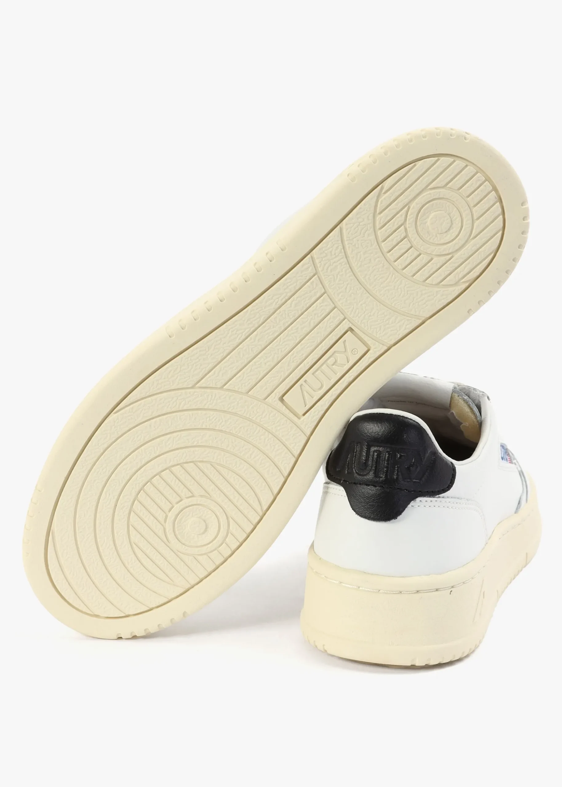 Women's Medalist Low White & Black Leather Trainers