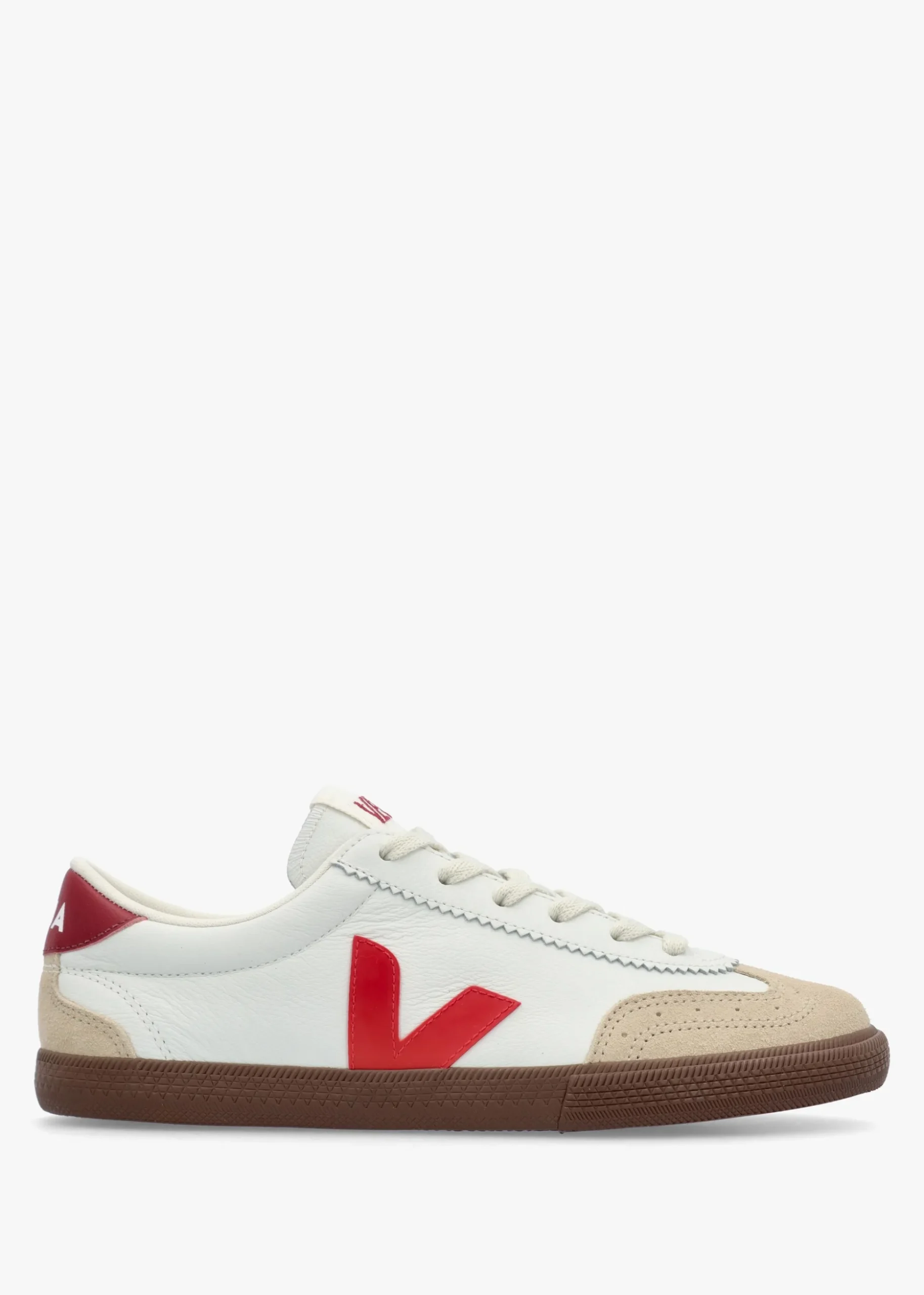 Women's Volley O.T Leather White Pekin Bark Trainers