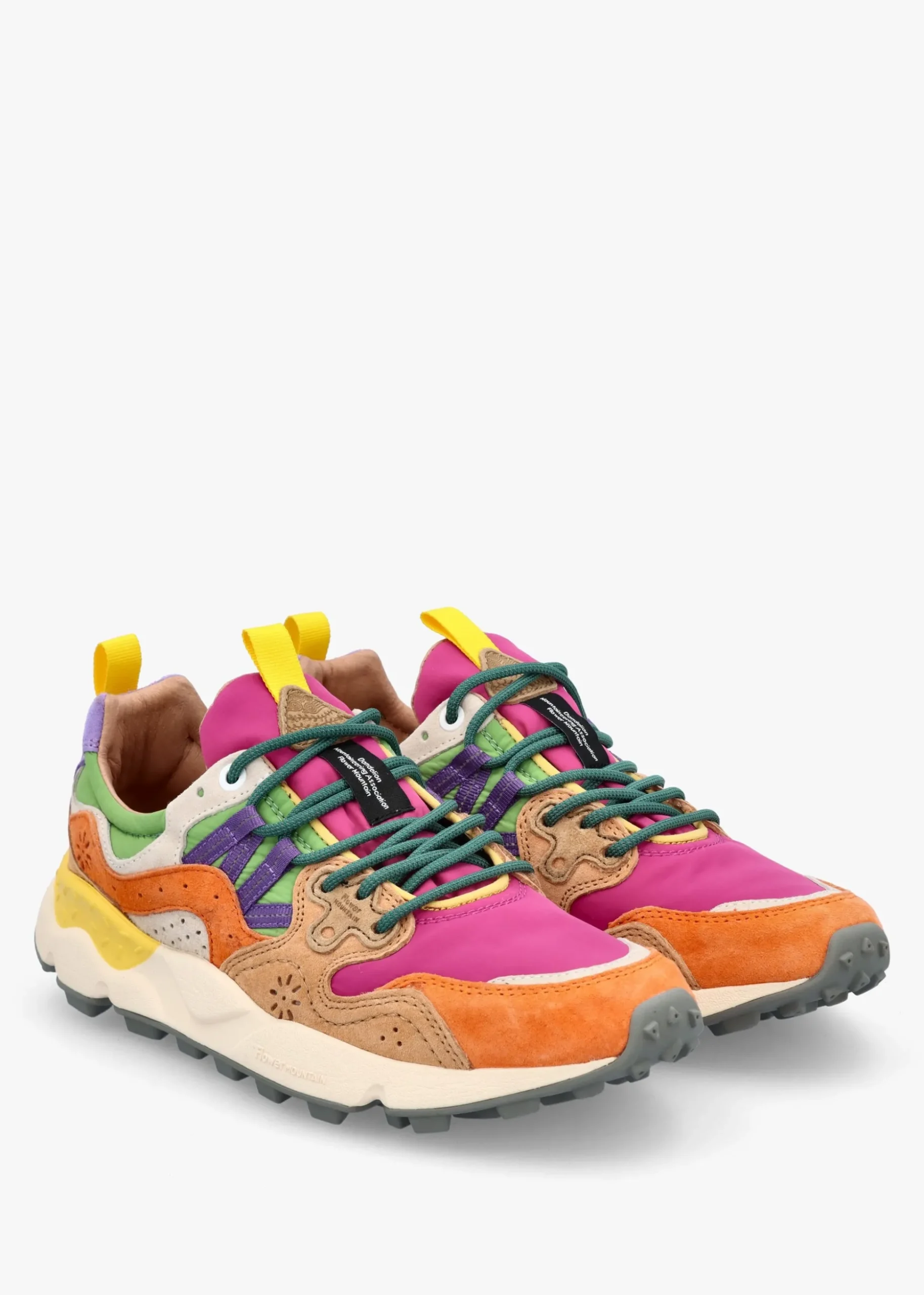 Women's Yamano 3 Orange Fuchsia Suede & Nylon Trainers