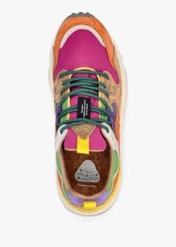 Women's Yamano 3 Orange Fuchsia Suede & Nylon Trainers