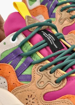 Women's Yamano 3 Orange Fuchsia Suede & Nylon Trainers