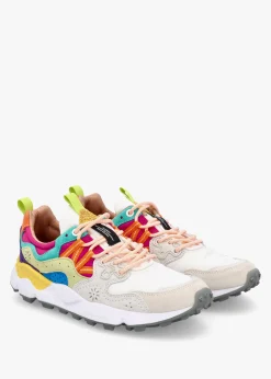 Women's Yamano 3 Pink White Suede & Nylon Trainers