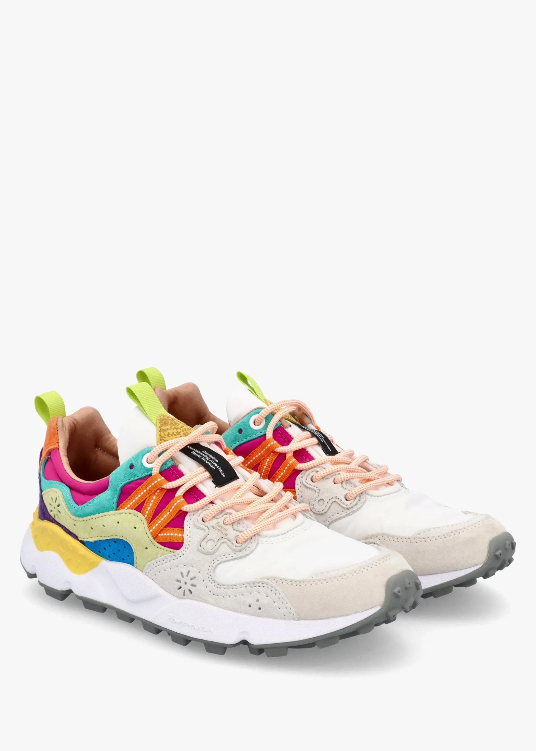 Women's Yamano 3 Pink White Suede & Nylon Trainers