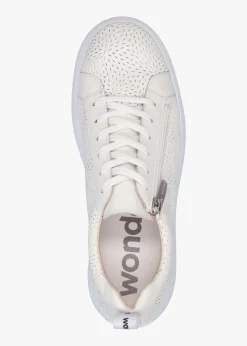 Woperf Off White Leather Perforated Trainers