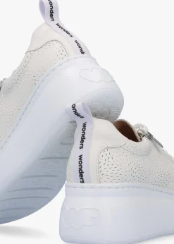 Woperf Off White Leather Perforated Trainers