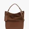 X Christian Villa Tan Leather & Suede Slouchy Hobo Bag