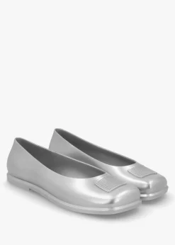 x Melissa Ruby Silver Grey Ballet Pumps