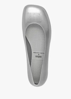 x Melissa Ruby Silver Grey Ballet Pumps