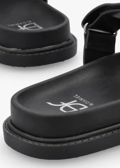 Yemmy Black & White H Bar Flat Mules