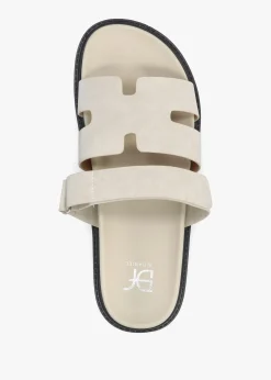 Yemmy Cream H Bar Flat Mules