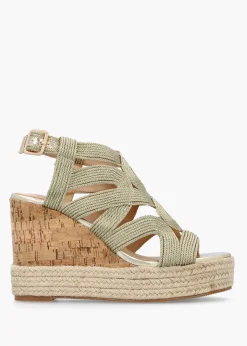 Yope Gold Rope High Wedge Espadrille Sandals