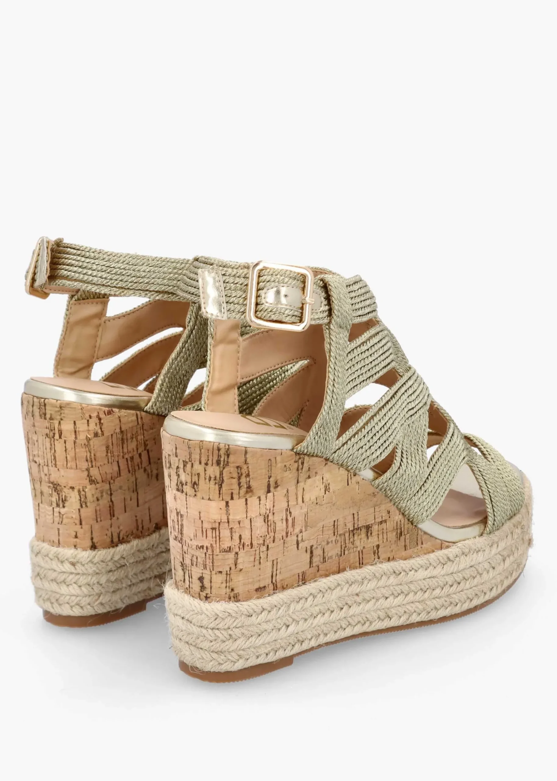 Yope Gold Rope High Wedge Espadrille Sandals