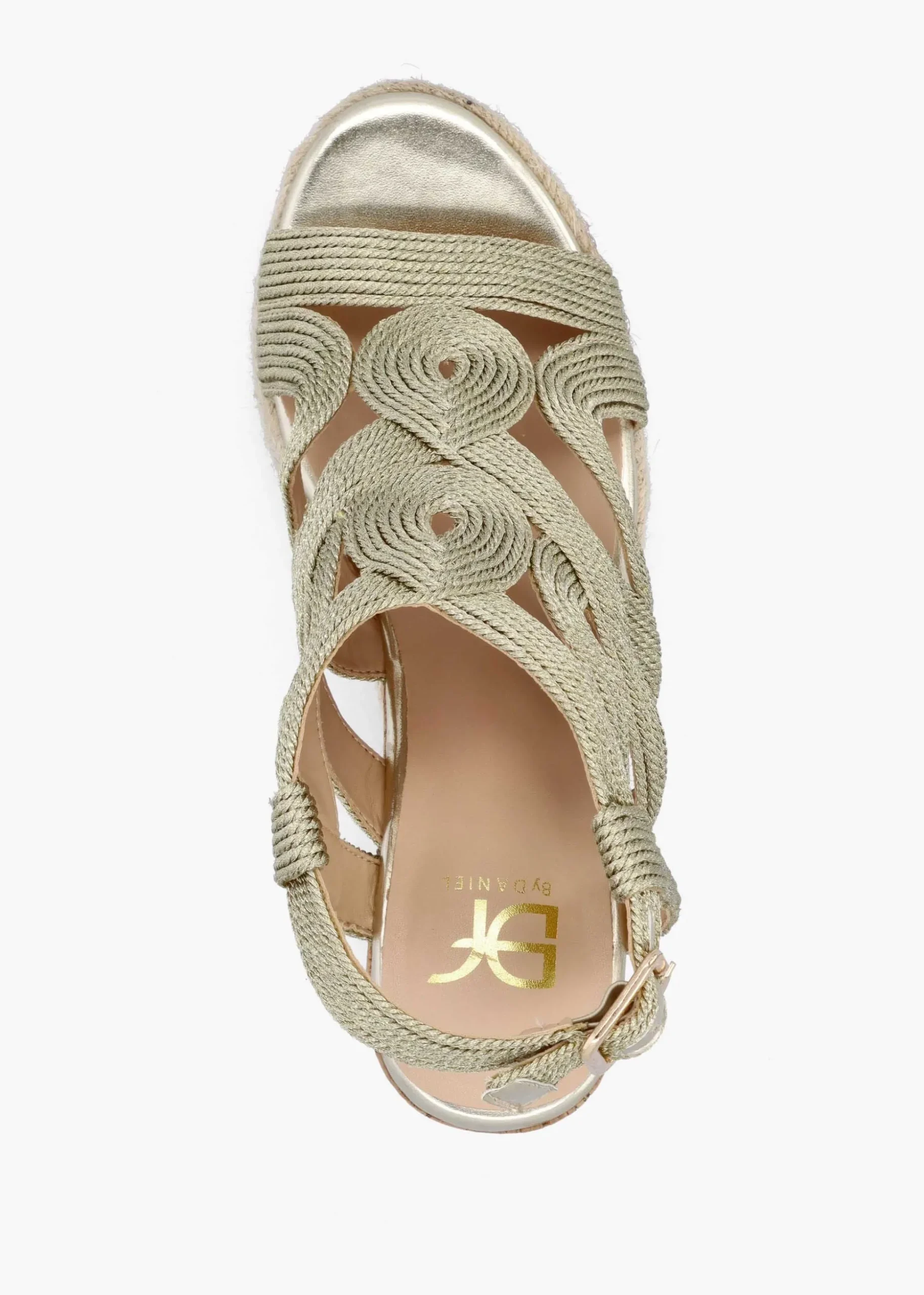 Yope Gold Rope High Wedge Espadrille Sandals
