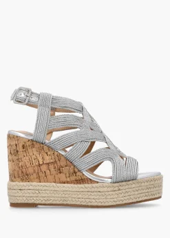 Yope Silver Rope High Wedge Espadrille Sandals