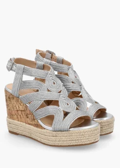 Yope Silver Rope High Wedge Espadrille Sandals