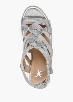 Yope Silver Rope High Wedge Espadrille Sandals