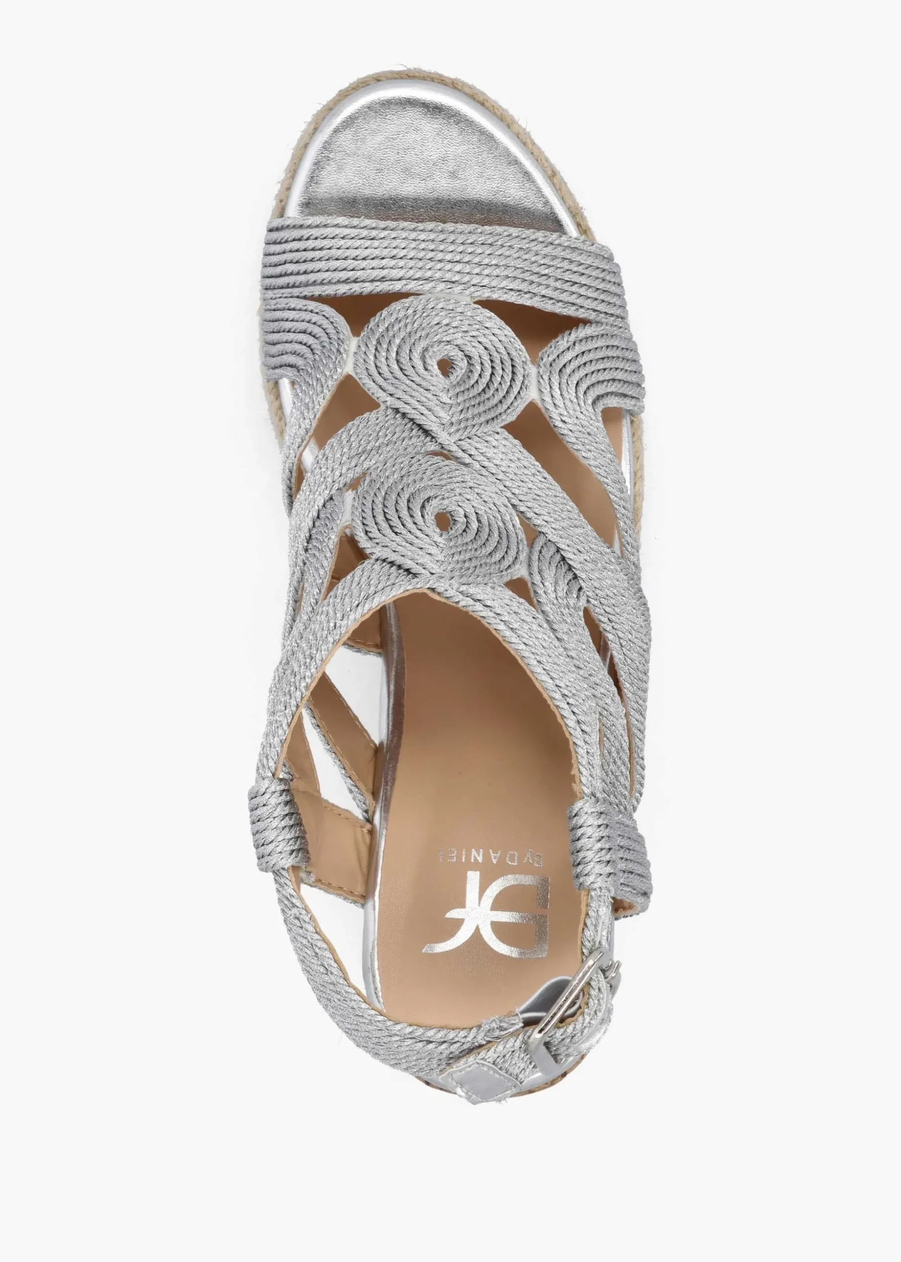 Yope Silver Rope High Wedge Espadrille Sandals