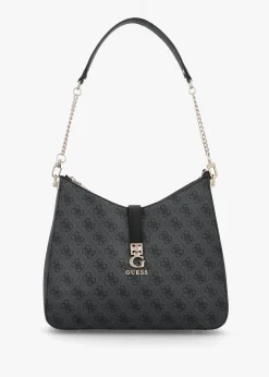 Zamira Coal Logo Hobo Shoulder Bag