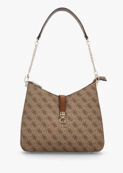 Zamira Latte Logo Hobo Shoulder Bag