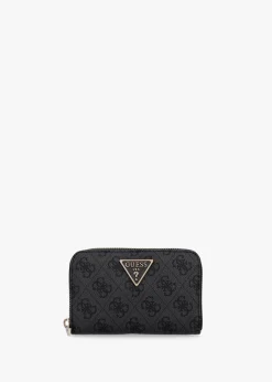 Zamira Medium Coal Logo Zip Around Wallet