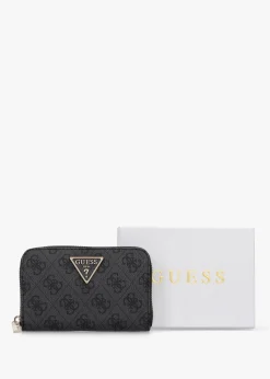 Zamira Medium Coal Logo Zip Around Wallet