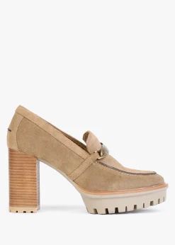 Zest Tan Suede Platform Court Shoes