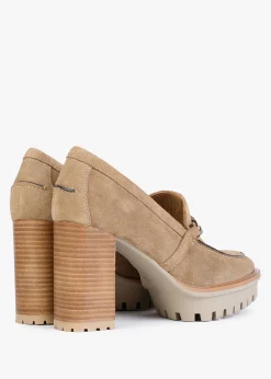 Zest Tan Suede Platform Court Shoes