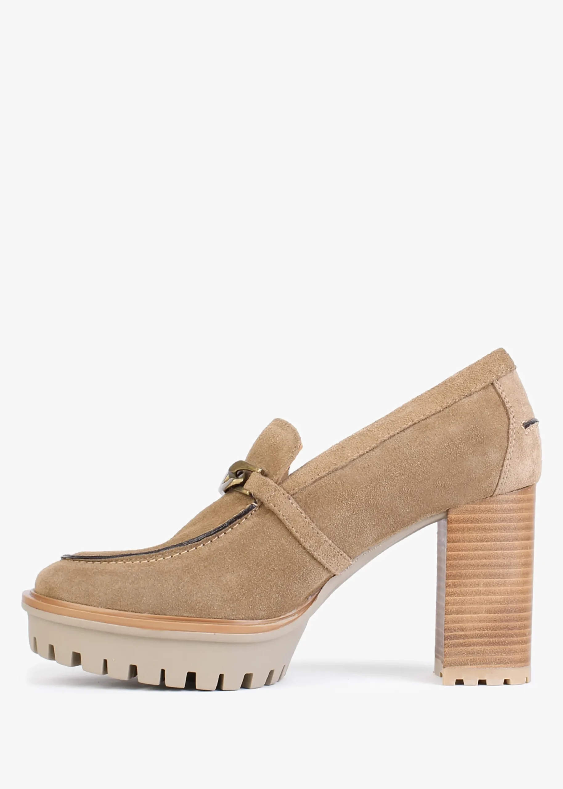 Zest Tan Suede Platform Court Shoes