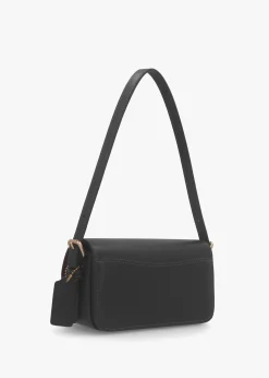 Zoe Black Leather Shoulder Bag